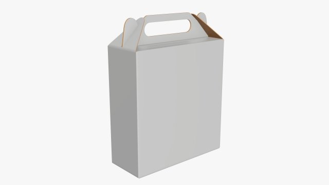 Gable box cardboard food packaging 07 white Modelo 3D .c4d .max .obj .3ds .fbx .stl .blend 