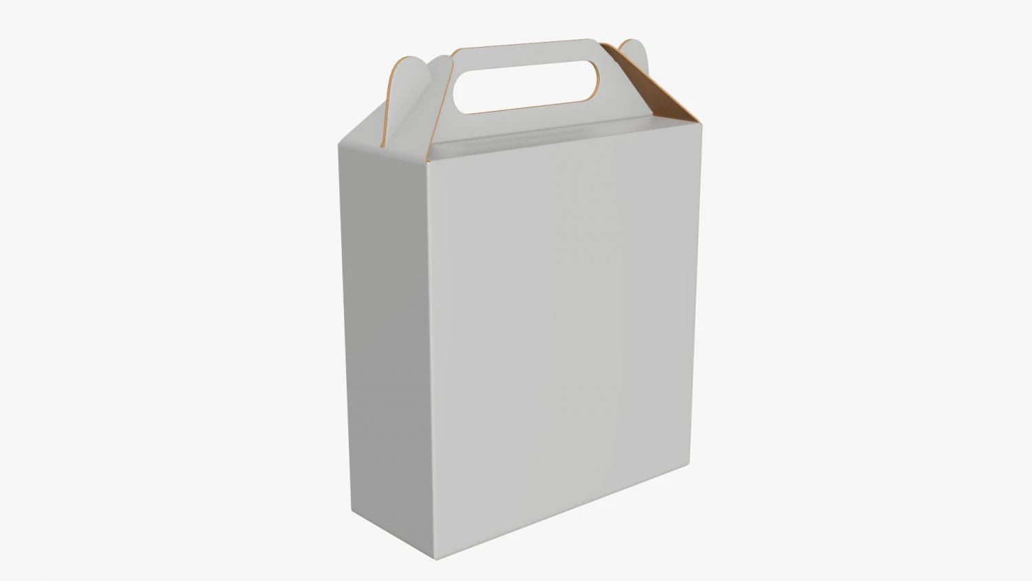 Caja a dos aguas envases alimentarios de cart&oacute;n 07 blanco Modelo 3D .c4d .max .obj .3ds .fbx .stl .blend 