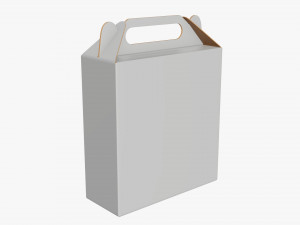 Gable box cardboard food packaging 07 white 3D Model