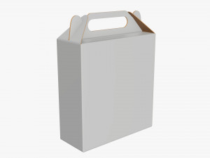 Gable box cardboard food packaging 07 white Modelo 3D