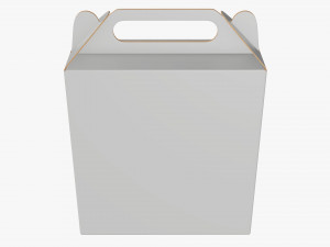 Gable box cardboard food packaging 07 white Modelo 3D