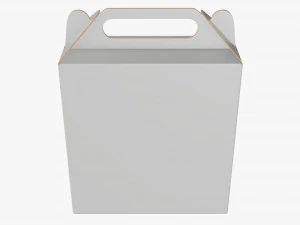 Caja a dos aguas envases alimentarios de cart&oacute;n 07 blanco Modelo 3D