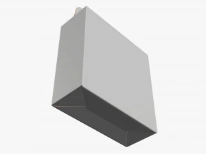 Caja a dos aguas envases alimentarios de cart&oacute;n 07 blanco Modelo 3D