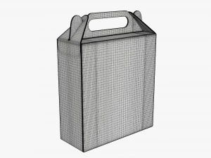 Caja a dos aguas envases alimentarios de cart&oacute;n 07 blanco Modelo 3D