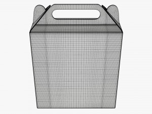 Gable box cardboard food packaging 07 white Modelo 3D