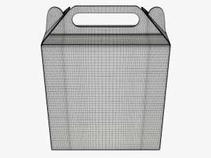 Caja a dos aguas envases alimentarios de cart&oacute;n 07 blanco Modelo 3D
