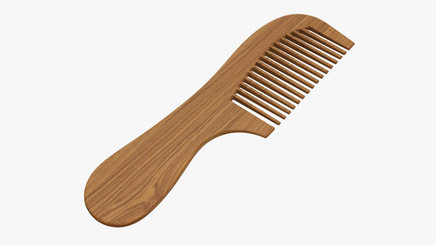 Hair comb wooden type 4 3D Model .c4d .max .obj .3ds .fbx .stl .blend 