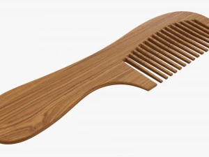 Hair comb wooden type 4 3D Model