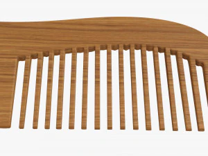 Hair comb wooden type 4 3D Model