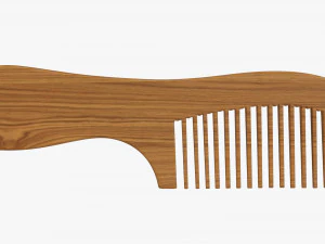 Hair comb wooden type 4 3D Model