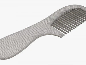 Hair comb wooden type 4 3D Model