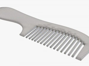 Hair comb wooden type 4 3D Model