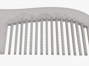 Hair comb wooden type 4 3D Model