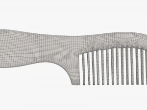 Hair comb wooden type 4 3D Model