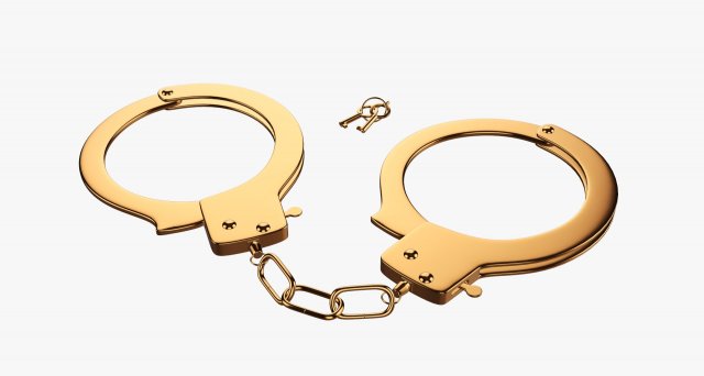 Handcuffs gold Modello 3D .c4d .max .obj .3ds .fbx .stl .blend 