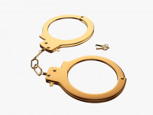 Handcuffs gold 3D Model