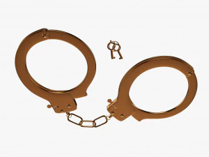 Handcuffs gold 3D Model