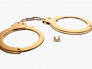 Handcuffs gold 3D Model