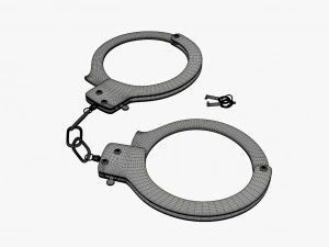 Handcuffs gold 3D Model