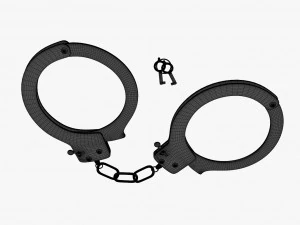 Handcuffs gold 3D Model