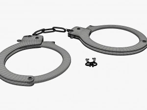 Handcuffs gold 3D Model