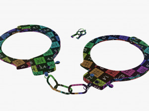 Handcuffs gold Modello 3D