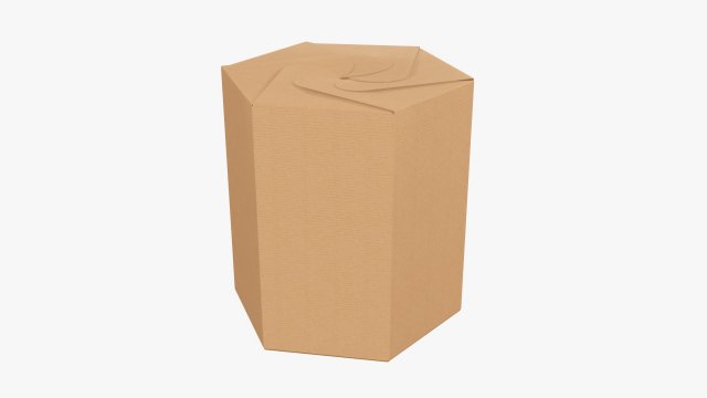 Hexagonal tube retail cardboard box 01 Modelo 3D .c4d .max .obj .3ds .fbx .stl .blend 
