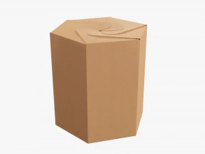 Hexagonal tube retail cardboard box 01 3D Model