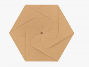 Hexagonal tube retail cardboard box 01 3D Model