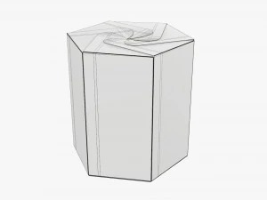Hexagonal tube retail cardboard box 01 3D Model