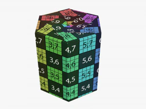 Hexagonal tube retail cardboard box 01 3D Model