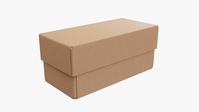 Lid and try cardboard box 01 3D Model .c4d .max .obj .3ds .fbx .stl .blend 