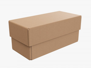 Lid and try cardboard box 01 3D Model