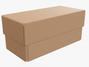 Lid and try cardboard box 01 3D Model