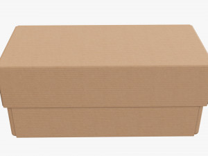 Lid and try cardboard box 01 3D Model