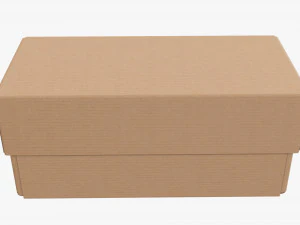 Lid and try cardboard box 01 3D Model