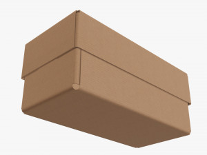 Lid and try cardboard box 01 3D Model