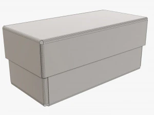 Lid and try cardboard box 01 3D Model