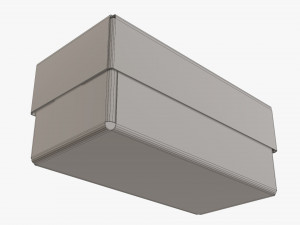 Lid and try cardboard box 01 3D Model