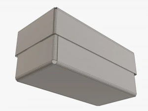 Lid and try cardboard box 01 3D Model