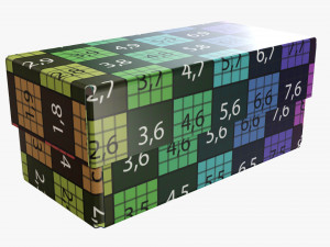 Lid and try cardboard box 01 3D Model