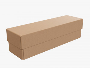 Lid and try cardboard box 02 3D Model