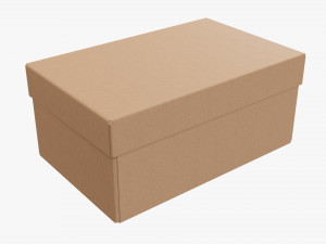 Lid and try cardboard box 04 3D Model