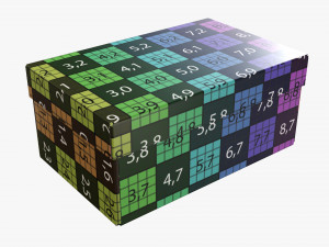 Lid and try cardboard box 04 3D Model