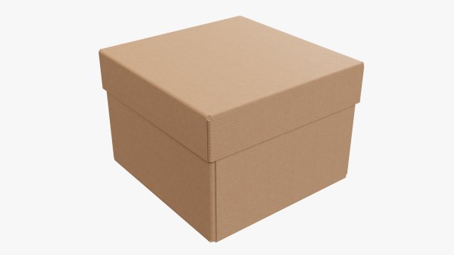 Lid and try cardboard box 06 3D Model .c4d .max .obj .3ds .fbx .stl .blend 