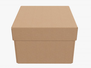 Lid and try cardboard box 06 3D Model