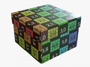 Lid and try cardboard box 06 3D Model