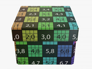 Lid and try cardboard box 06 3D Model