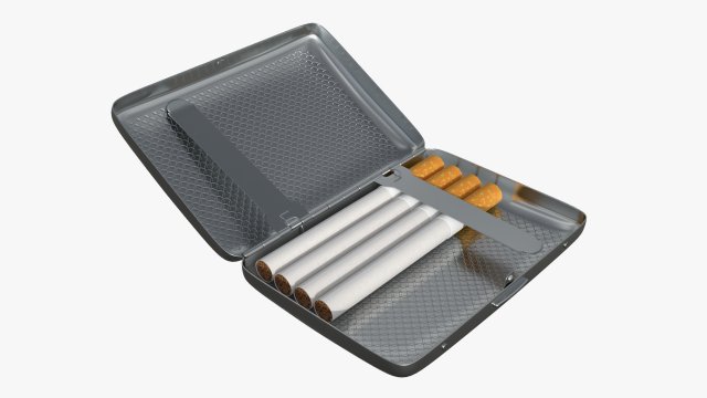 Metal cigarette case box 01 open Modello 3D .c4d .max .obj .3ds .fbx .stl .blend 