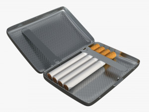 Metal cigarette case box 01 open 3D Model